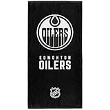 Great Branding Edmonton Oilers NHL Duschtuch Handtuch Badetuch in 70 x 140 cm, 100 Baumwolle, Einheitsgröße, Schwarz