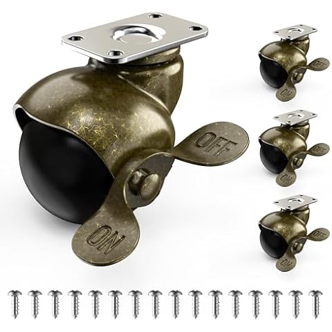 HOLKIE 50mm Brass Furniture Swivel Castor Wheels Cover