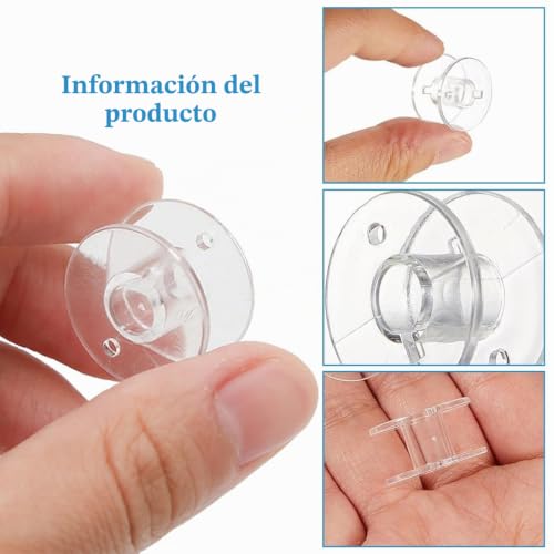 Miniatura 3 de Bhipkot Paquete De 40 Bobinas De Máquina De Coser Para Brother, Singer, Kenmore, Janome Y La Mayoría De Las Máquinas De Coser Transparente