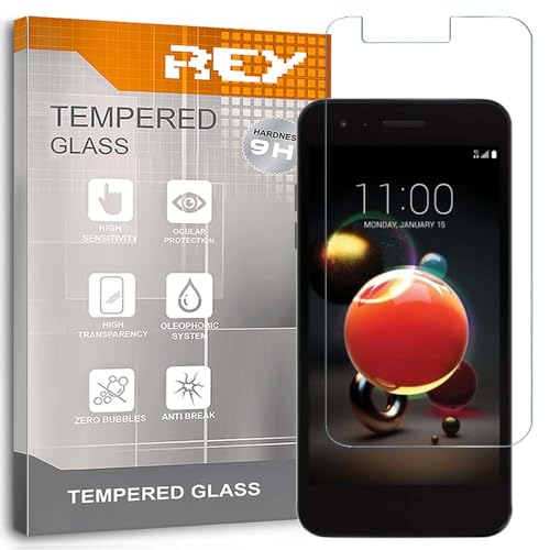 REY 2X Protector Pantalla para LG K9 - LG K8 2018, Cristal Vidrio Templado Premium