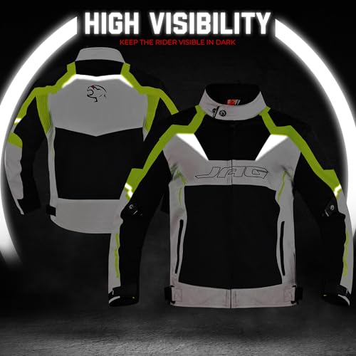 Image of J.A.G. JAG Mesh Motorcycle Jacket-Biker Jacket-CE Armored Motorbike Jacket Men-High Visibility Breathable Riding Jacket