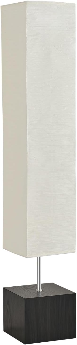 PureBalance Modern Floor Lamp with Solid Wood Base, 65 Inches Tall, Full Dimmable LED, Black and White