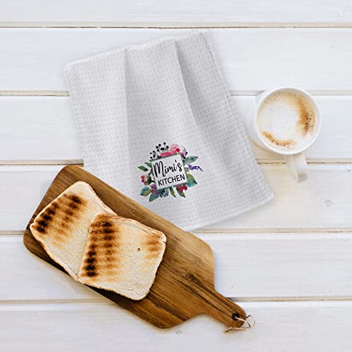 Ohsul Mimi’s Kitchen Floral Absorbent Kitchen Towels Dish Towels Dish Cloth,Mimi Mother's Day Hand Towels Tea Towel For Bathroom Kitchen Decor,Grandma Birthday Gifts #TOP4