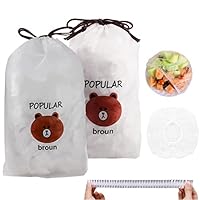 JUAEYIDDS 200 Pezzi Sacchetti per Alimenti freschi Pellicola Alimentare Coperture per Alimenti in plastica Coperture Elastiche riutilizzabili Copertura Alimentare per la conservazione degli Alimenti