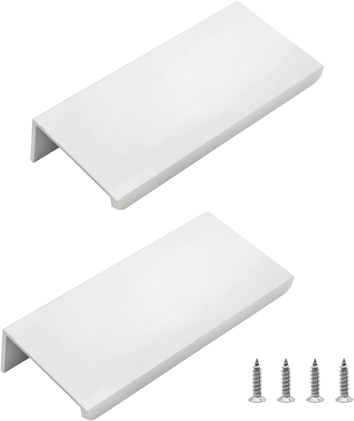 12PCS Back Mount Finger Edge Pull 150mm / 5.9", Aluminum Hidden Handle Concealed Tab Pulls for Home Kitchen Living Room Door Drawer Cabinet (Silver, Straight Type, 38mm / 1.5" Widened)