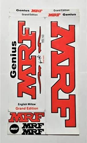 Image of Kyrios VK Embossed Wooden Premium MRF Sticker for Cricket Bat - Red