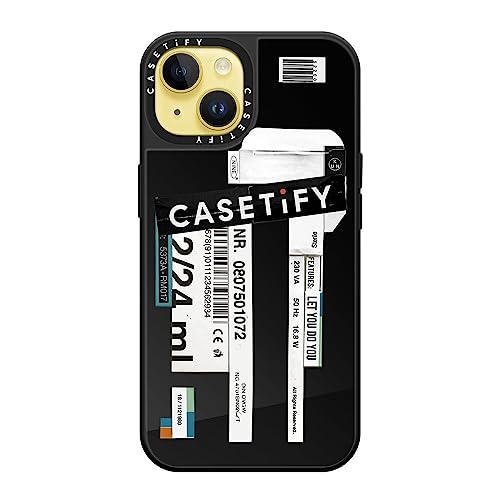 CASETiFY ミラー iPhone 14 ケース [1.5mからの落下試験をクリア/MagSafe に対応] - Casetify - ブラック (ブラックバンパー)