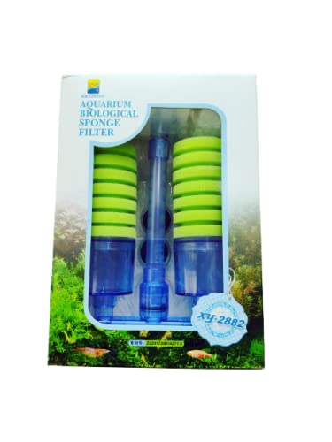 Xinyou XY-2882 Aquarium Filter Sponge, Double Sponge Filters for Aquarium, Biochemical Sponge Filter, Sponge Filter Aquarium with Double Sponge Packet