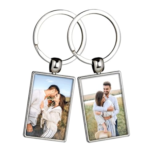 DEREGALOOS Llavero Personalizado con foto a Doble Cara. Llaveros originales con foto para Regalo. Regalos personalizados con Foto. Detalles originales. (Metal Bola)