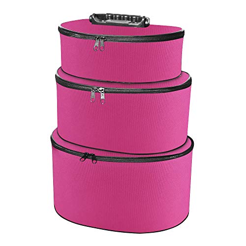 Kit 3 Frasqueiras Rosa Manicures E Maquiadoras