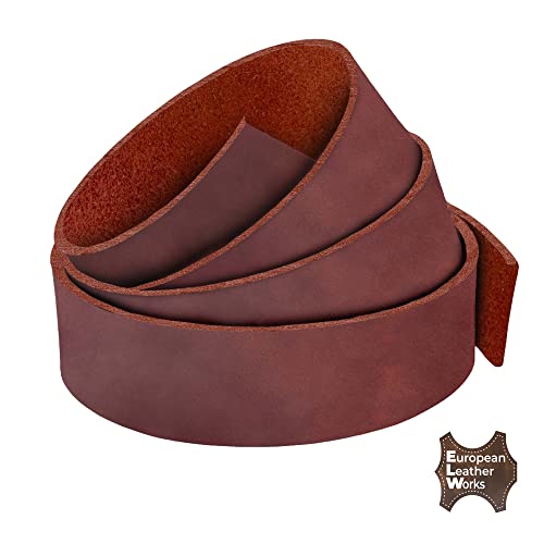 Elw 5-6 Oz (2-2.4Mm) Cognac Straps, Belts, Strips 3" Wide X 72" Length (7.6Cm X 1.83M) Full Grain Leather Crazy Horse Belt Medium Diy Craft, Pet Collars, Blanks, Accessory, Jewelry, Wrapping #TOP4