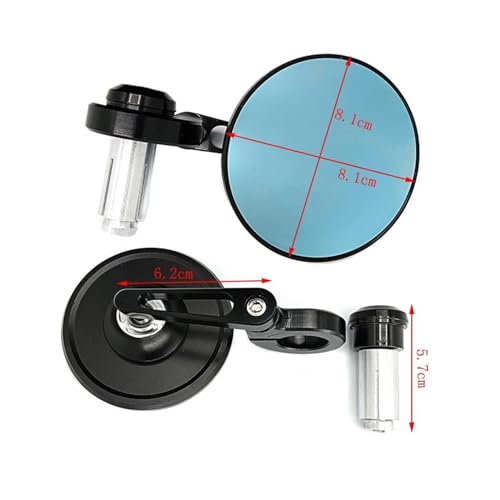 Espejos retrovisores para motocicleta con visión amplia y soporte redondo antivibración 2