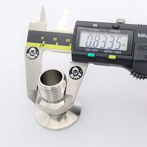 Image of 1 /2 inch MNPT x KF25 flange fitting adapter with stainless steel centering ring (ISO-KF KF25 QF25 NW25) (1 /2 inch MNPT KF25 with a centering ring)
