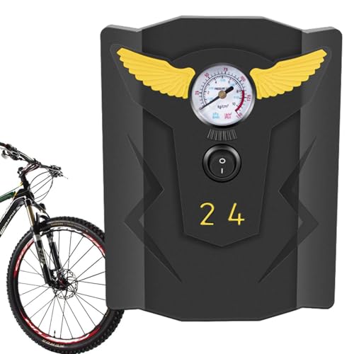 Hogvinnatil Bomba de Aire automática para automóvil, compresor de Aire inflador de neumáticos - Bomba de neumáticos de Ciclismo eléctrico con manómetro Digital - Accesorios de Rueda y neumáticos