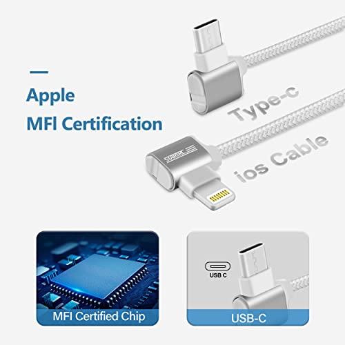 Startrc Lightning Data Cable To Usb-C Cables Mfi Certified For Dji Mini 2 Se/Mini 3 Pro/Mini 2/Air 2S/Mavic Air 2/Mavic 3 Accessories,11.8In And 6.3In Rc Remote Cotroller Otg Extension Cable(2 Pack) #TOP3