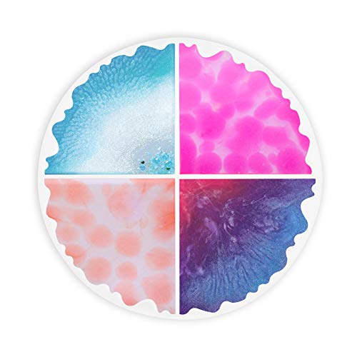 BigOtters Coaster Resin Mold, Silicone Molds Large Round Agate Mold with 20PCS Latex Finger Cots for Making Cup Mats Home Decor