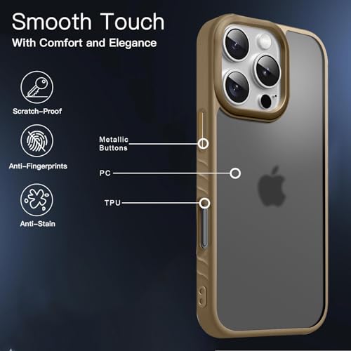 Image of KARWAN️ Shockproof Back Case Cover for iPhone 16 Pro Max | Camera Protection Bump |Shockproof Back Case Cover for iPhone 16 Pro Max - Brown
