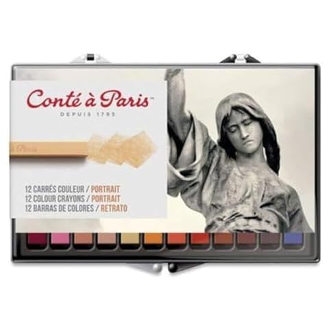 Conté à Paris Colored Crayons Set with 12 Assorted Portrait Colors Cover