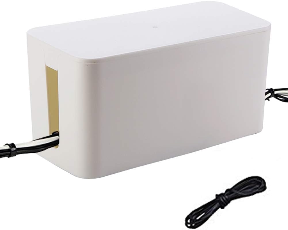 Cable Management Cord Cover Wire Hider Box Concealer Organizer Protector System for Home Theater Entertainment Center Office School (Mini,White)