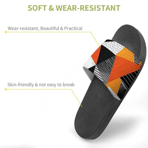 Contrasting Colors in Polygonal Artwork Non Slip Slides Sandals for Women Men Quick Drying Shower Shoes for Bathroom Pool Beach3