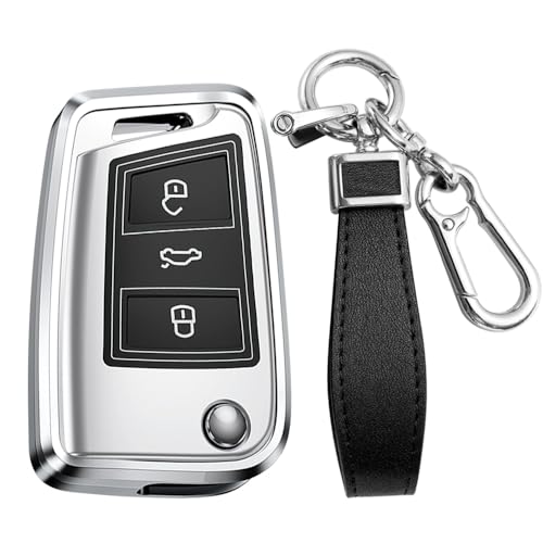 Coque de clé à rabat en métal pour VW Golf 7 et Polo protection 3 boutons
