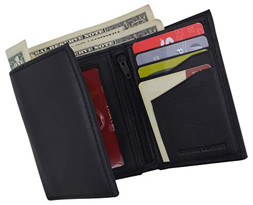 RFID Tested Men's Credit Card ID Holder Trifold Premium Leather Wallet3