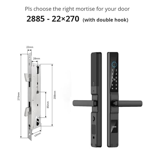 �X�}�[�g���b�N�A �h���X�}�[�g�h�A���b�N�w��A�v���p�X���[�h RFID �J�[�h�L�[���X�f�W�^���d�q���b�N�A���~/s �X���C�h(Black 2885hook-Long)