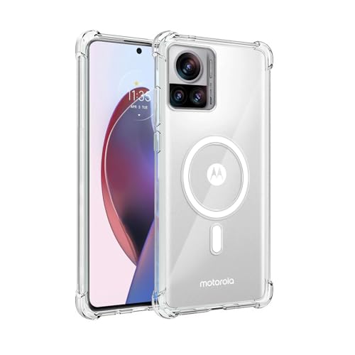 Image of Amazon Brand - Solimo Thermoplastic Polyurethane Wireless Charging Support Back Cover for Motorola Moto Edge 30 Ultra Wireless Charging Support Back Cover - Transparent