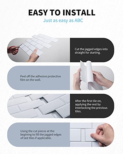 Art3D Subway Tiles Peel And Stick Backsplash, Stick On Tiles Kitchen Backsplash (10 Tiles) #TOP2