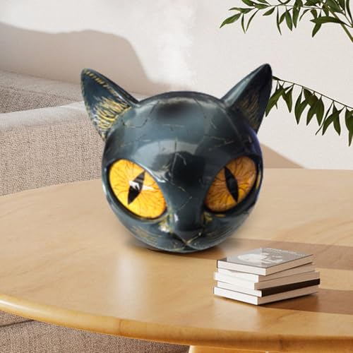 Statue de chat noir de table : sculpture décorative pour étagère de salon - 3