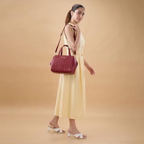 Image of Caprese Rain Medium Satchel Bag for Women with Adjustable & Detachable Strap | Versatile Shoulder, Crossbody & Handheld Bag with Multi-Compartments for Work and Travel