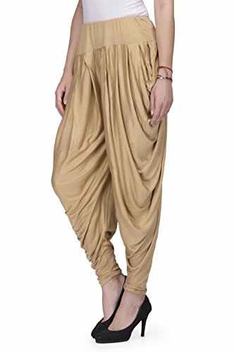 Legis Viscose Relaxed Yoga Fitness Active And Dance Wear Dhoti Pants For Women One Size - Beige #TOP1