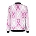 Breast Cancer Awareness Jackets for Women Long Sleeve Zip Up Casual Coats Fall Fashion Outfits Winter Clothes 2024 Breast Cancer Awareness Tshirts Pink L