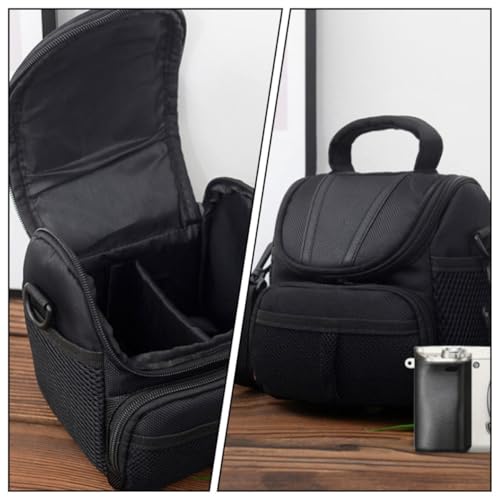 Bolsa portátil para cámara de nylon negro con cremallera suave para viajes 5