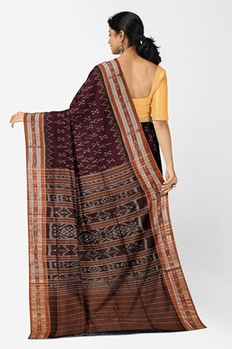 ODISHAHANDLOOM brown sambalpuri silk saree – image 2