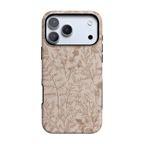 Casely iPhone 17 Pro Case | Beige Garden | Neutral Floral | Bold Protective Design | Compatible with MagSafe