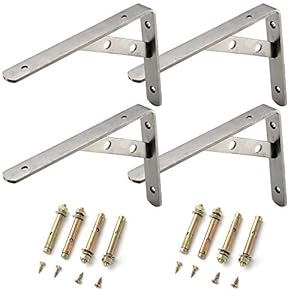 Ihomepark Schwerlastkonsole SJJ001 Edelstahl 4 Stück