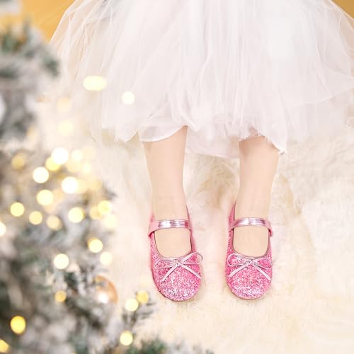 Image of Felix & Flora Toddler Flower Girl Dress Shoes - Girl Ballet Flats Party School Shoes Wedding