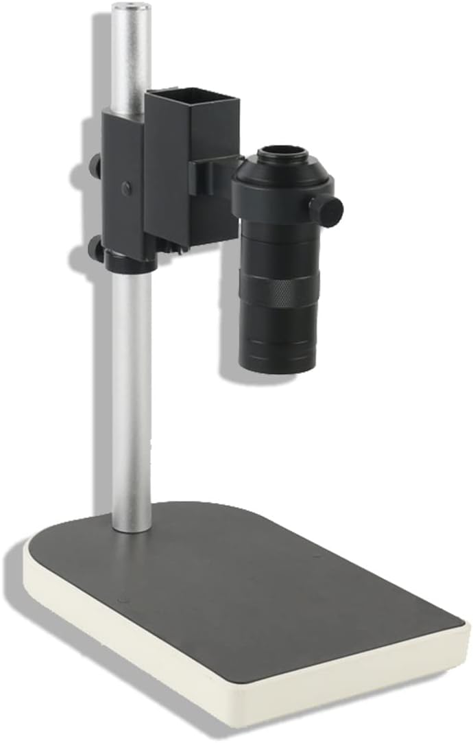 Microscope Accessories Kit 40mm Large Adjsutable Stereo Digital Industry Lab Microscope Lens Table Stand Dual Ring Holder+100X Zoom C-Mount Lens Microscope Slides
