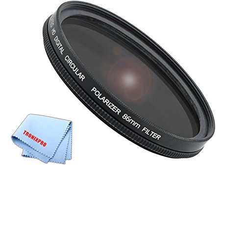 Tronixpro 86mm Pro Series High Resolution Circular Polarized Filter for Sigma 180mm f/2.8 APO Sigma 150-500mm, 170-500mm, Tamron 200-500mm + Microfiber Cloth
