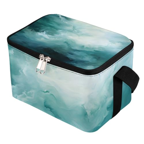 Lunch Bags for Women Men 9 Cans,Abstract Color Mix Hot & Cold Food Delivery Bag Insulated Grocery Bag Insulated Lunch Box Marble Texture Design Cooler Bag for Office Work Picnic Beach