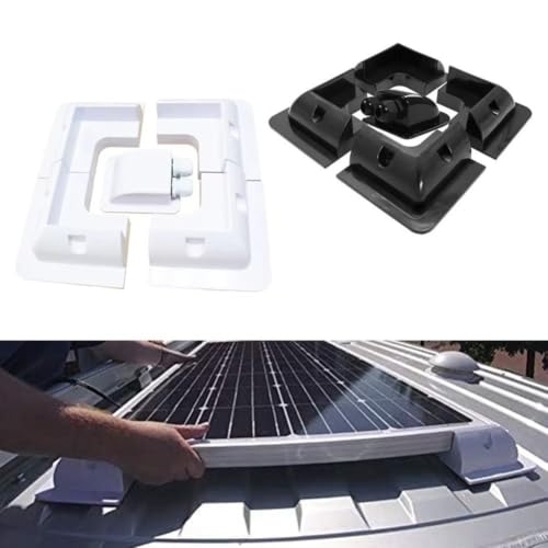 Soporte de panel solar angular de ABS y pasacables doble para instalación en caravanas 8