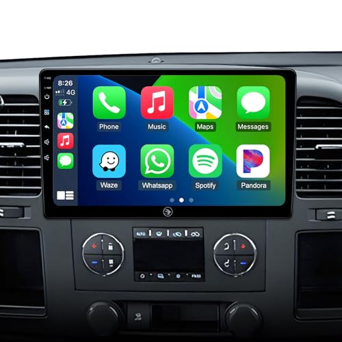 10.2'' Car Radio Stereo for Chevy Silverado 2007-2013 GMC Sierra Yukon Chevrolet Buick Enclave Wireless CarPlay & Android Auto, HD Touchscreen, Android 13, GPS Navigation, HD Backup Camera