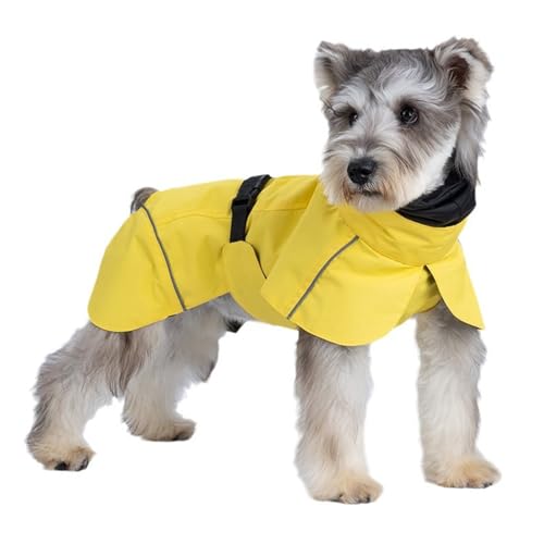 ドッグレインウエア 犬 レインコート ポッチ付きカッパ 雨合羽 小型犬 収納バッグ付き ペットジャケット アウター ワンコ ポンチョ 着脱簡単 防水 雨対策 黄緑 M
