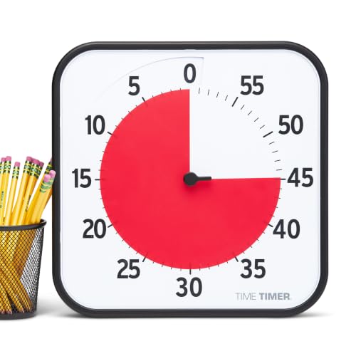 TIME TIMER 12 inch Visual Timer 60 Minute Kids Desk Countdown Clock with Dry Erase Activity Card, Also Magnetic for Classroom, Homeschooling Study Tool, Task Reminder, Home and Kitchen Timer