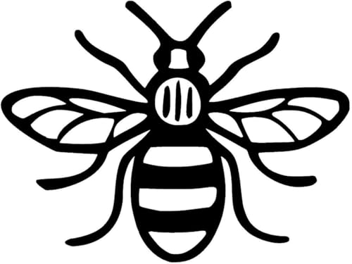 postwalldecor Made In Manchester Bee Sticker | Manchester Worker Bee Car Bumper Sticker Decal Vinyl 12 x 12 cm | Proud to be Mancunian Sticker for Car, Van, Laptop, Bedroom, Window