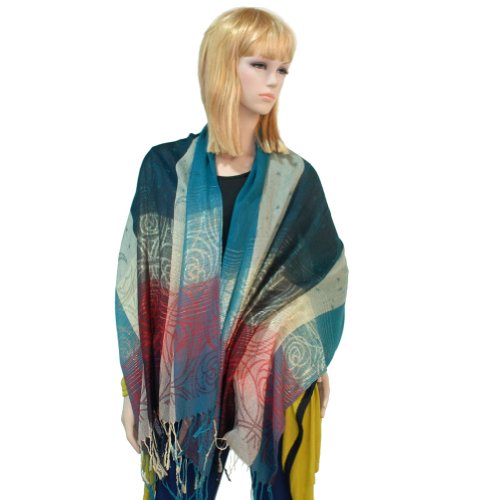 Blancho Pashmina Womens Pa A09 7 Moon Stars Roses Smooth Touch Pashmina4