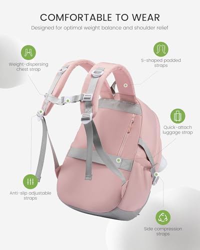 LOVEVOOK Schulrucksack Teenager Mädchen, Schulranzen 5 Klasse, Rucksack Kinder mit Brustgurt, Schultasche Damen leicht, School Bag Kinderrucksack ab 8 Jahre für Kindergarten Schule Uni Freizeit
