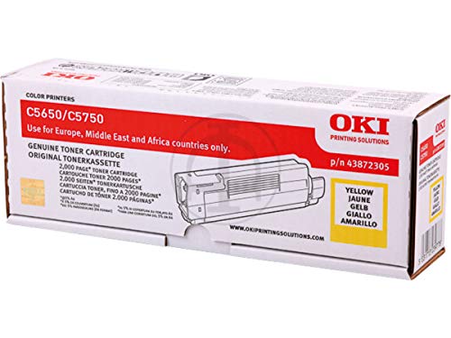 Toner yellow OKI C 5750 N 43872305 évite les pannes d'impression couleur