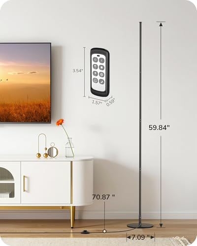 EDISHINE 59.8" Floor Lamp with Remote & 3 Height Settings, Dimmable & 3CCT - image 7